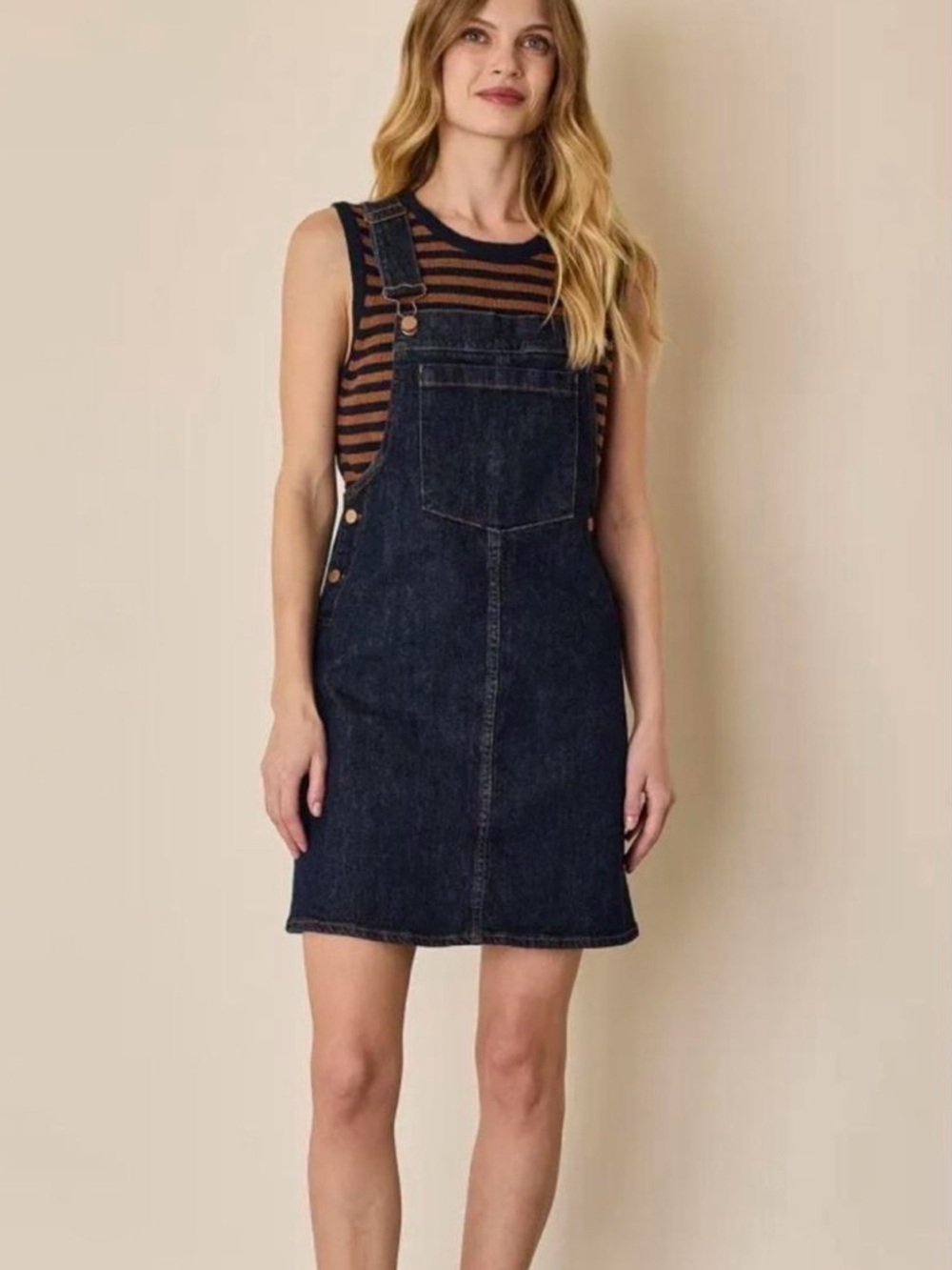 Overall dark denim mini dress, size XS
